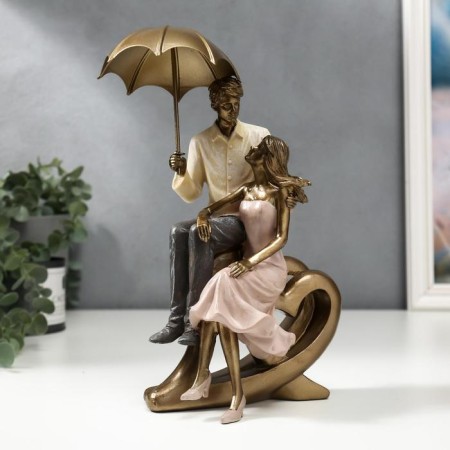 Polystone souvenir "couple on the heart under an umbrella" 22.5x11x14.5 cm