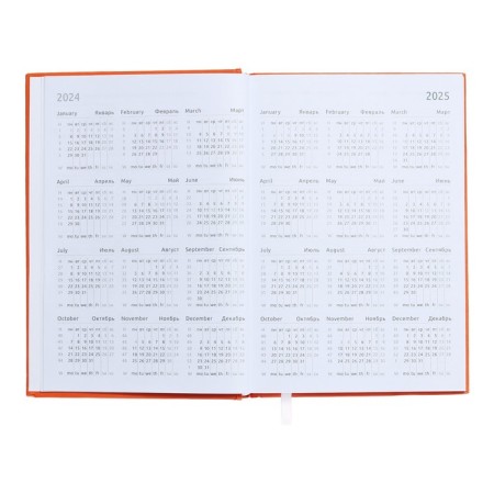 Dated diary 2024, A5, 176 sheets, Attomex.even, Bumvinyl cover, Lasse, Blok 70 g/m2, Orange-5