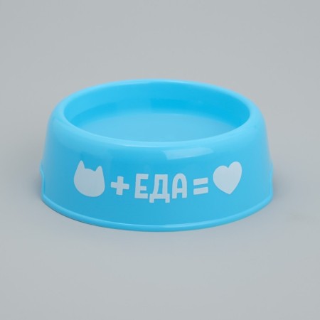 Plastic bowl "Food for a cat", 250 ml, blue-4