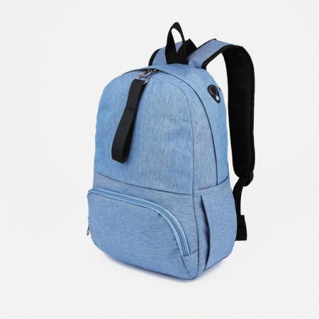 School backpack from lightning textiles, 3 pockets, Fulldorn, Blue color-2