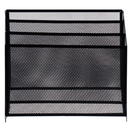 Vertical, desktop tray, 3 compartments, mesh, metal, black-3