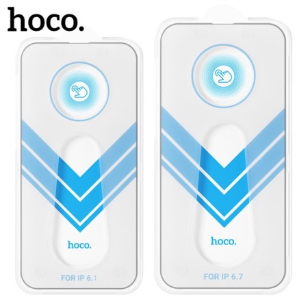 Hoco protective glass for iPhone 14 Pro, with a frame for installation, full glue, 0.33 mm, 9h-6