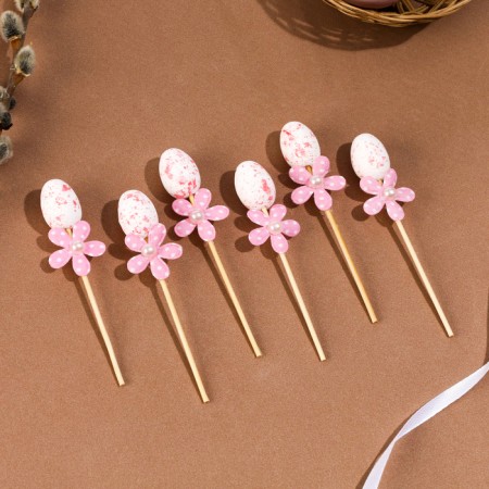 Swap eggs flower pink, set 6 pcs.-2