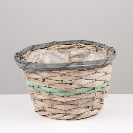 Kashpo wicker, 21x21x12, light gray