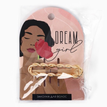 Hair clip "Dream" Golden, 5.5 x 2 cm-5