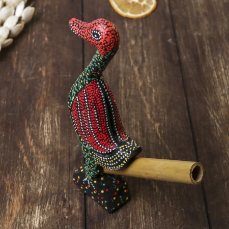 Musical instrument "whistle duck" wood 2x10x17 cm-4