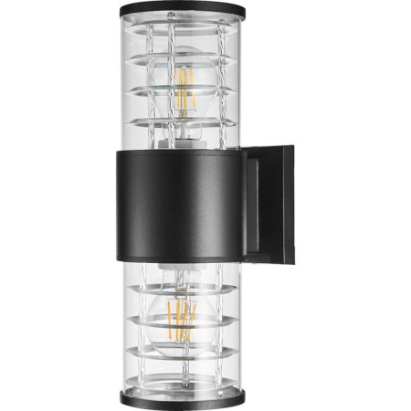 Wall lamp, invoice Duwi Techno, 170x108x320mm, 2he27, alum/glass, IP65, black, 99052-3