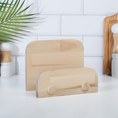 A set of cutting boards from birch on a stand, 3 pcs, 20x20, 24x24 and 28x28 cm-3