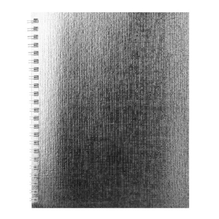 Notebook of 48 sheets in a cage, on the crest of Metallic "silver", boumvinyl