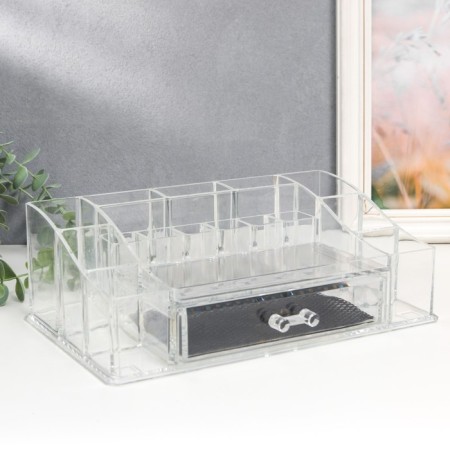 Organizer Casket plastic 1 transparent box 9.5x17.5x27.5 cm-1