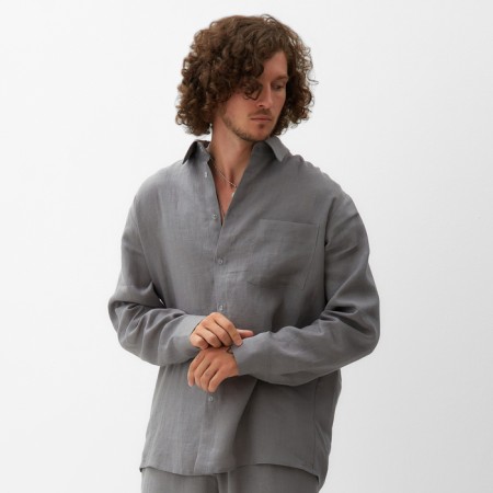Men's shirt with long sleeve MIST R.54, Gray