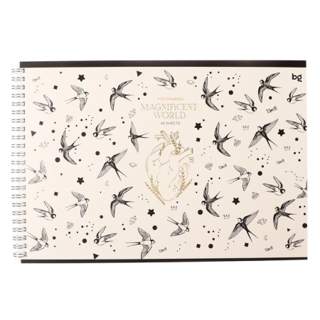 Album for drawing A4 40 sheets, on the crest "Magnificent", covered Cardboard, matte lamination, foil embossing, block 100g/m2-1