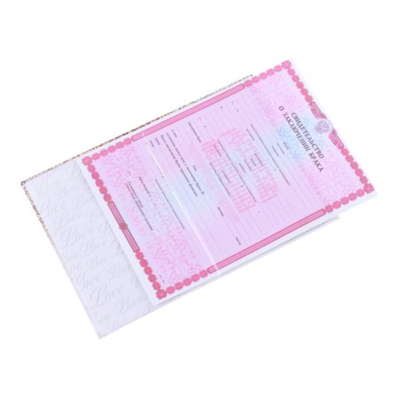 The folder for the certificate of marriage "marble with sparkles", A5-4