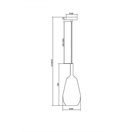 Suspension lamp Maytoni Mod271PL-01B7, 1HE27, 60W, 16x16x342 cm, Black color black-2