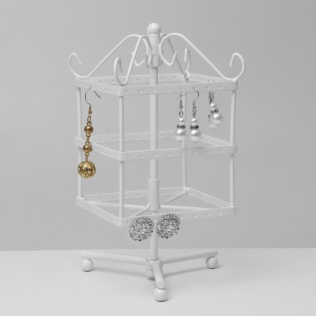 Steering stand "Turnushka", 3 tiers, 48 ​​pairs, metal, 11 × 11 × 28 cm, white color-1