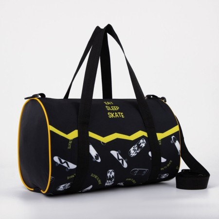 Sports bag with lightning, long belt, black/yellow color