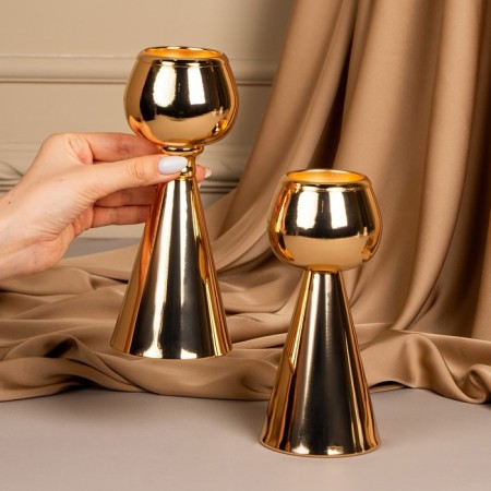 Summary metal per 1 candle "Hyacinth" Color Gold 8 x 8 x 21 cm-13