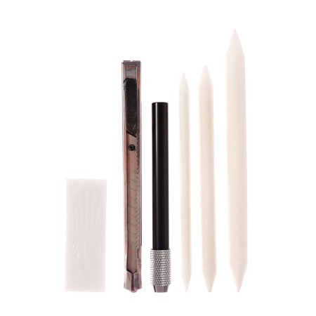 Artistic set for drawing, beige pencil case-3