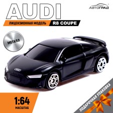 Metal machine Audi R8 Coupe, 1:64, black matte color