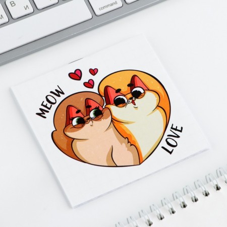 Notepad 10x10 cm, 16 l "love" mix-14