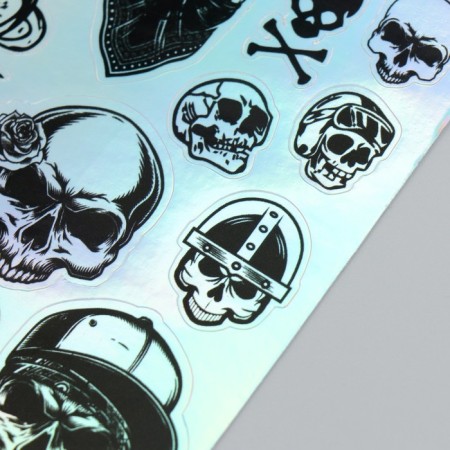 Holographic stickers (stickers) "Skull" 10x15 cm, 5-209-1