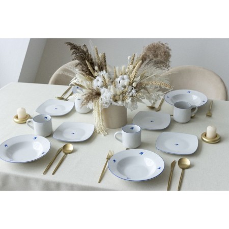 Ceramic “Swallow” plate, 22.4 cm, 300 ml, white color-9