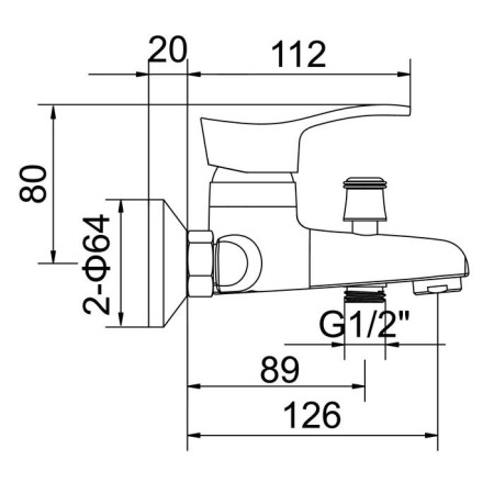 Accoona A6061 bath mixer, single -leaf, silumin, chrome-7