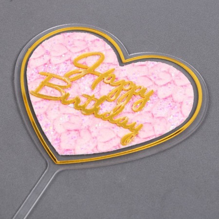 Set for decorating the cake: Topper "Happy Birthday", 1 pc., 10 candles-3