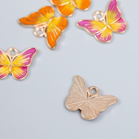 Decor for creativity metal, enamel "Summer butterfly" gold mix 2.3x1.8 cm-2