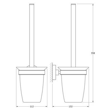 Holder with toilet ruff, matte glass, chrome, artwelle-1