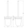 Holder with toilet ruff, matte glass, chrome, artwelle