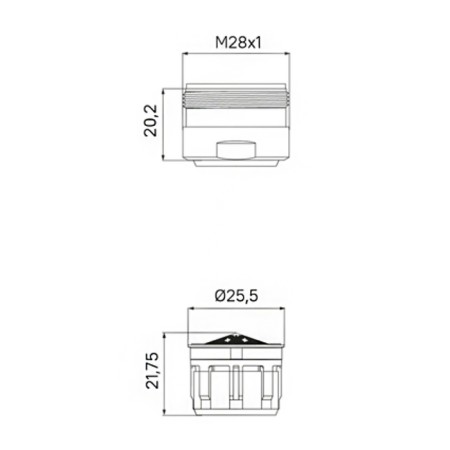 IDDIS 996P28B1SM, external thread, D = 28 mm, ABS plastic, chrome-8