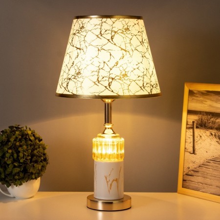 Table lamp "RAMAR" 1x40W E27+backlight, white/gold 27x27x48cm-1