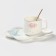 Coffee steam ceramic “cloud”, 3 objects: mug, saucer 21 × 15 cm, spoon h = 13 cm, white color