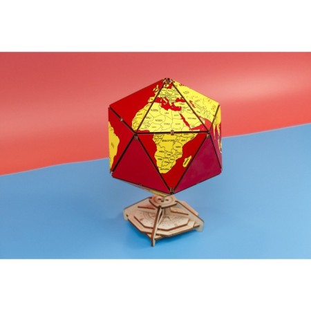 Designer Wooden 3D Ewa Globe Icosahedron with a secret (box, safe) red-10