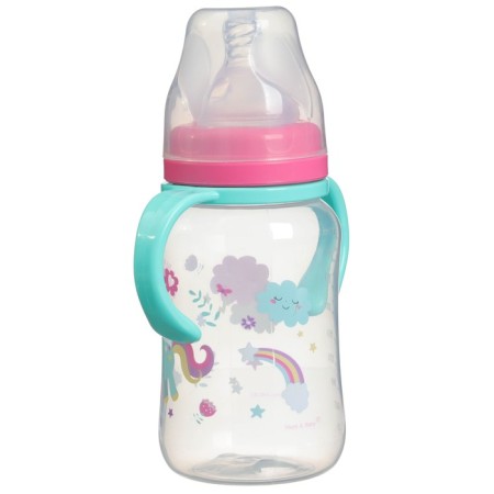 A bottle for feeding, a wide throat "Unicorn", 270 ml., With handles-6