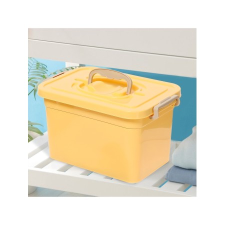 Container for storage with a lid, 6.5 l, beige color-4