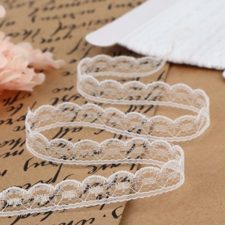 Capricon lace, 13 mm × 10 ± 1 m, white color