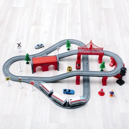 Railway for children "My City", 80 items, on batteries-9