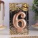 Candle for the Cake "European Giant", a number 6, 7 cm, pink gold