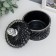 Casket Glass "Rombs and Dome" Black with silver 11x8.5x8.5 cm