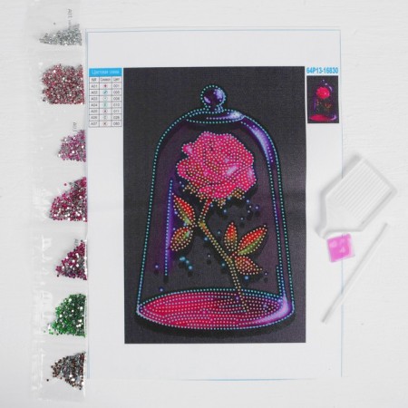Diamond mosaic with partial filling on the canvas "Fairytale", 20 x 30 cm-2