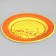 Disposable plate "orange" laminated, cardboard, 18 cm