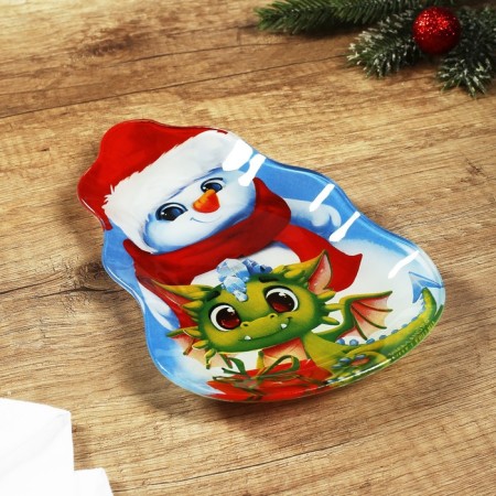 Plate Snowman "Dragosh", 13.4 x 20.5 cm-2