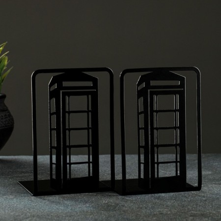 Holder-stand for books "London" set 2pcs, 15x10x10cm, black-1