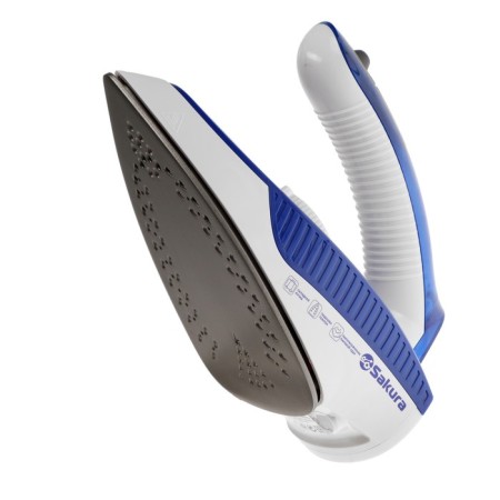 Iron Sakura SA-3069, 1000 W, ceramic sole, 80 ml, folding handle, blue-4