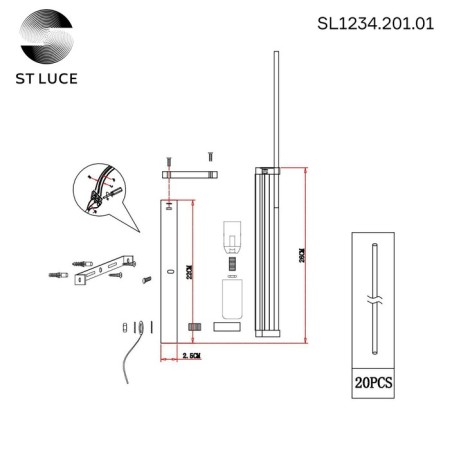 Sconces st. SL1234.201.01. Cosenza. 1x60 W, E14, 20x26 cm, Shampan-5