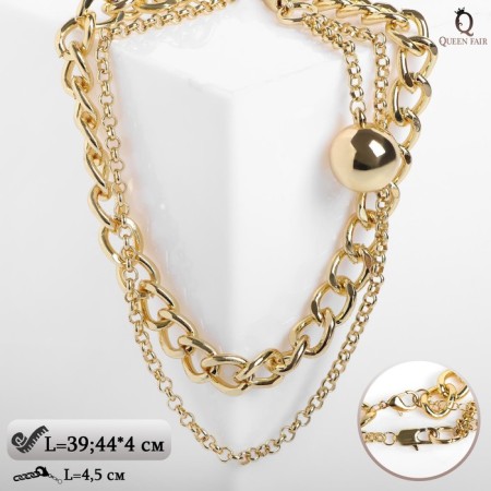 Pendant "chain" pendulum with the sphere, color gold, 44 cm