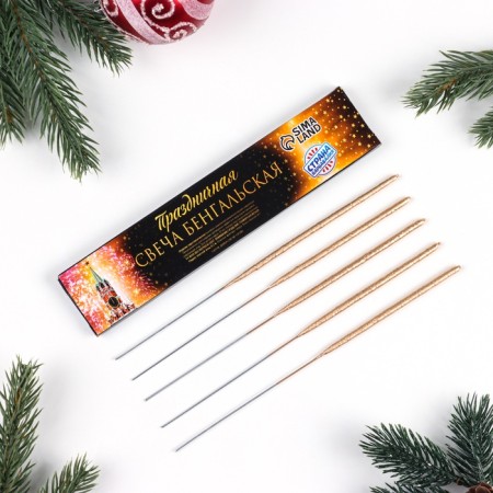 Bengal lights "Salute", 17 cm, 5 pcs, gold, 30 seconds-1