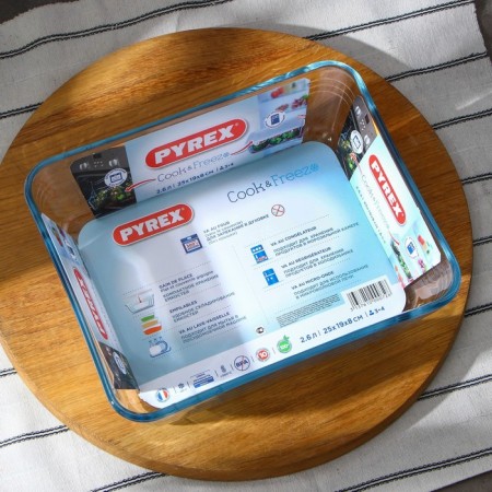Rectangular shape for baking and baking of the heat -resistant glass Cook & Store, 2.6 l, 25 × 20 cm, with a lid-6
